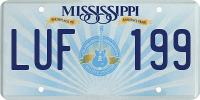 MS license plate LUF199