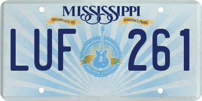 MS license plate LUF261