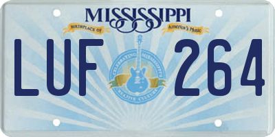 MS license plate LUF264