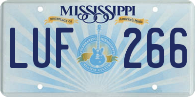 MS license plate LUF266