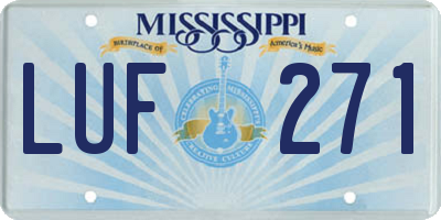 MS license plate LUF271