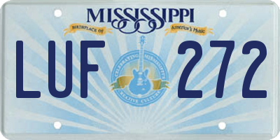 MS license plate LUF272