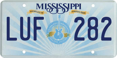 MS license plate LUF282