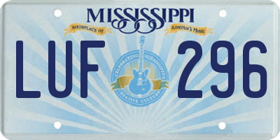 MS license plate LUF296