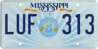MS license plate LUF313