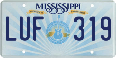 MS license plate LUF319