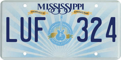 MS license plate LUF324