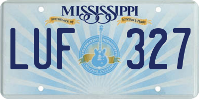 MS license plate LUF327