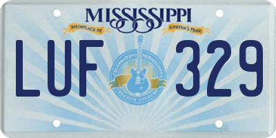 MS license plate LUF329
