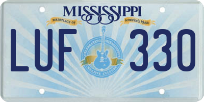 MS license plate LUF330