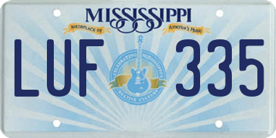 MS license plate LUF335