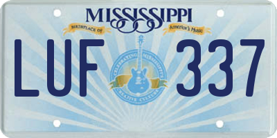 MS license plate LUF337