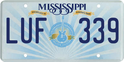 MS license plate LUF339