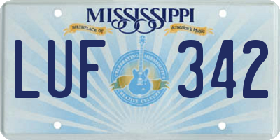 MS license plate LUF342