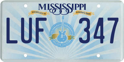 MS license plate LUF347