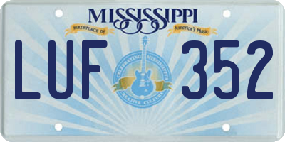 MS license plate LUF352