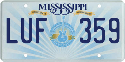 MS license plate LUF359