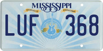 MS license plate LUF368