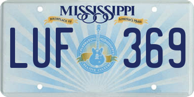 MS license plate LUF369