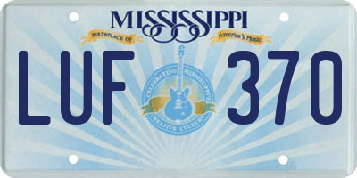 MS license plate LUF370