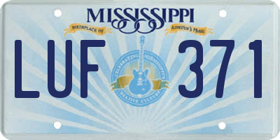 MS license plate LUF371