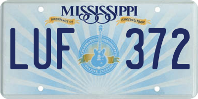 MS license plate LUF372