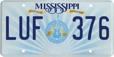 MS license plate LUF376