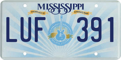 MS license plate LUF391