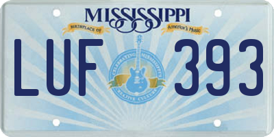 MS license plate LUF393