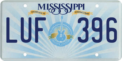 MS license plate LUF396