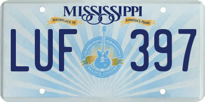 MS license plate LUF397