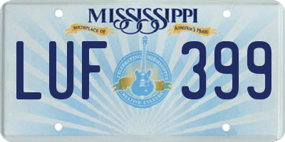 MS license plate LUF399