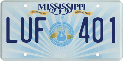 MS license plate LUF401