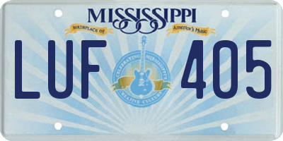 MS license plate LUF405