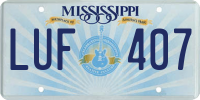 MS license plate LUF407