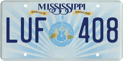 MS license plate LUF408