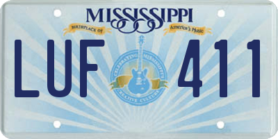 MS license plate LUF411