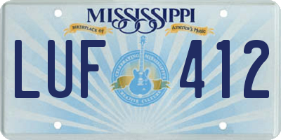 MS license plate LUF412