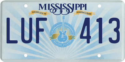 MS license plate LUF413