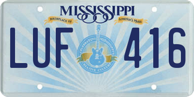 MS license plate LUF416