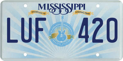 MS license plate LUF420