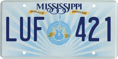 MS license plate LUF421