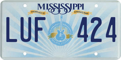 MS license plate LUF424