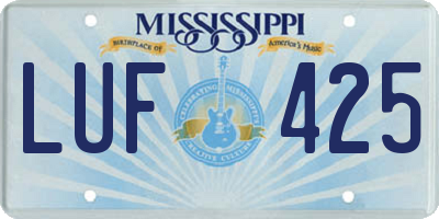 MS license plate LUF425