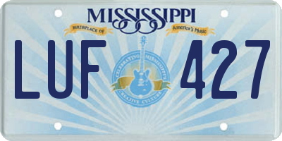 MS license plate LUF427