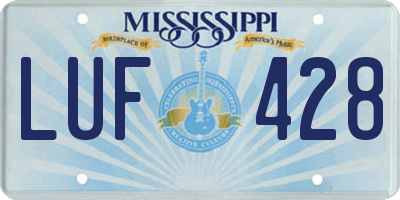 MS license plate LUF428