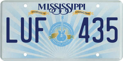MS license plate LUF435