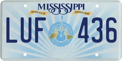 MS license plate LUF436
