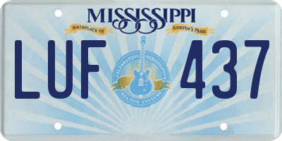 MS license plate LUF437