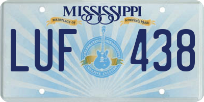 MS license plate LUF438